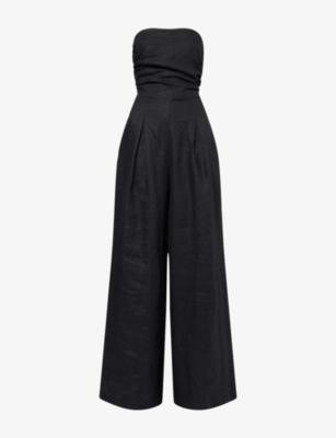 Yves Uro Strapless Linen Jumpsuit by SECOND SUMMER