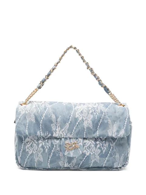 Charlotte lace-overlay soulder bag by SECRET PON PON