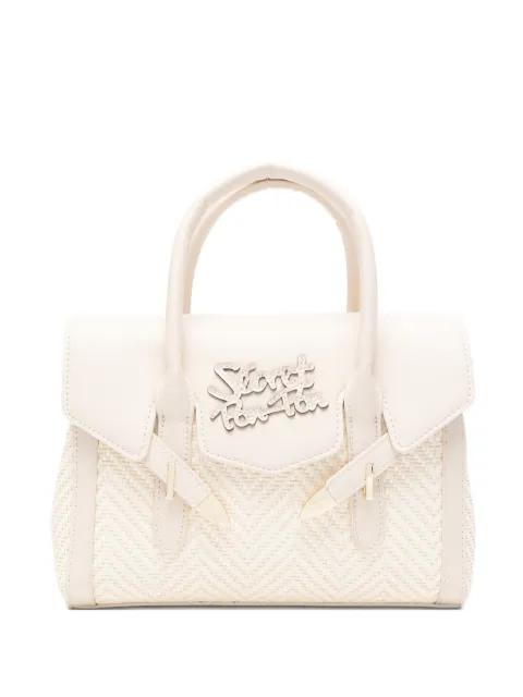 small Yalis woven-design logo-plaque tote bag by SECRET PON PON