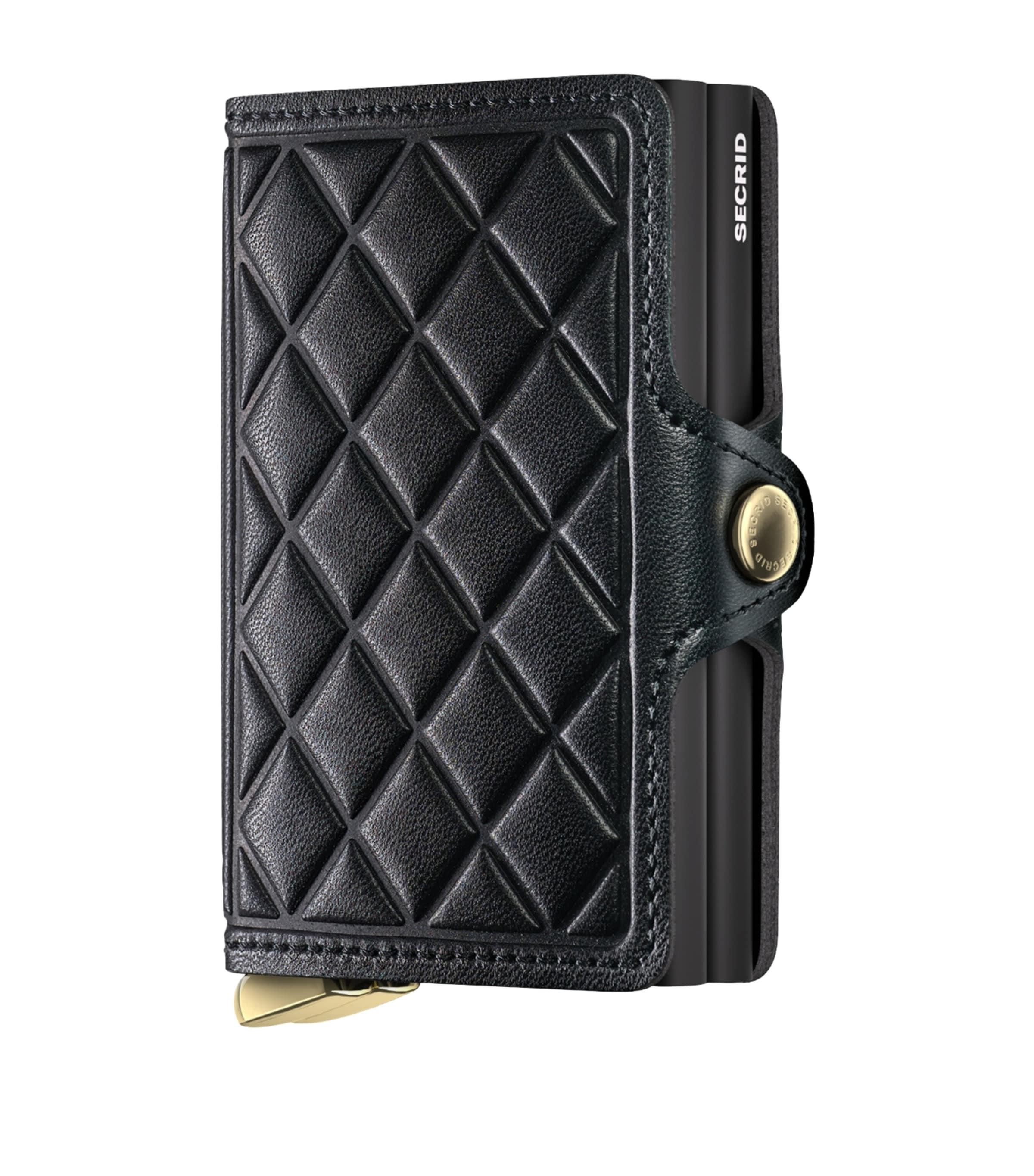 Leather Diamond-Embossed Twinwallet by SECRID