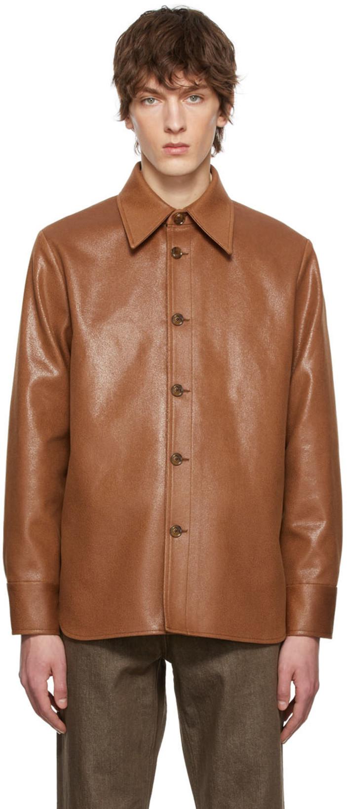 Brown Mille Faux-Leather Jacket by SEFR | jellibeans