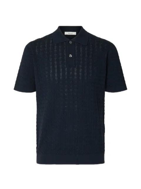 cable-knit polo shirt by SELECTED