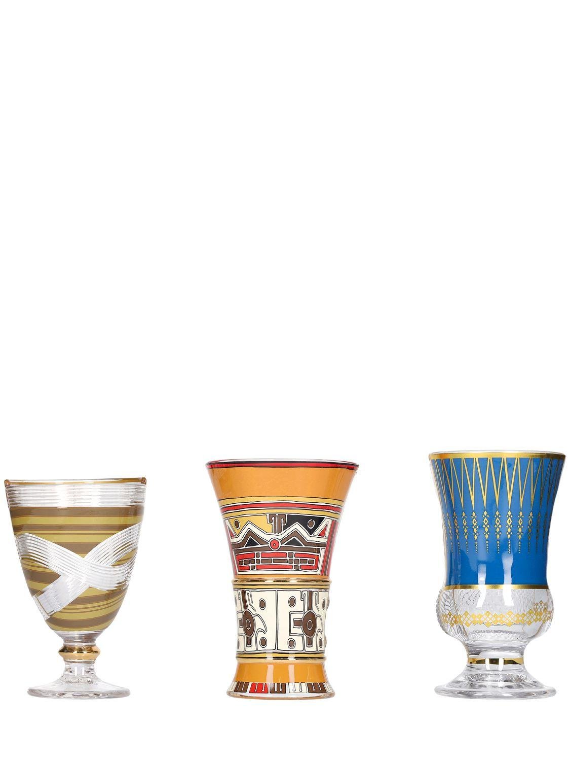 Pannotia Set Of 3 Cocktail Glasses by SELETTI