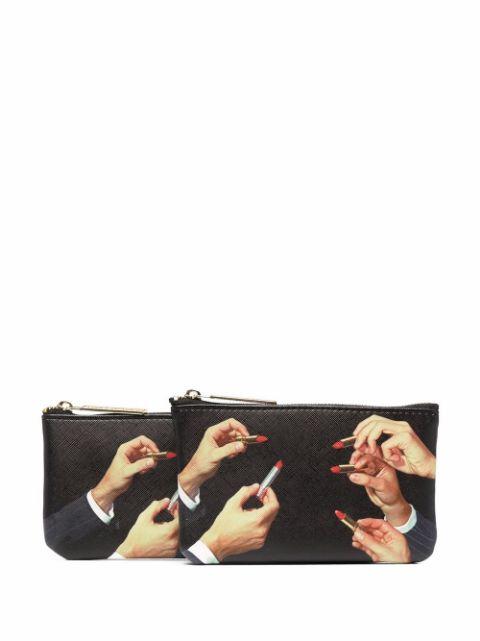 graphic-print textured wallet by SELETTI