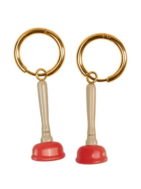 x Toiletpaper dangling sink plunger earrings by SELETTI