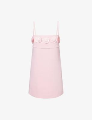 3D Sequin Flower Crepe Mini Dress by SELF-PORTRAIT
