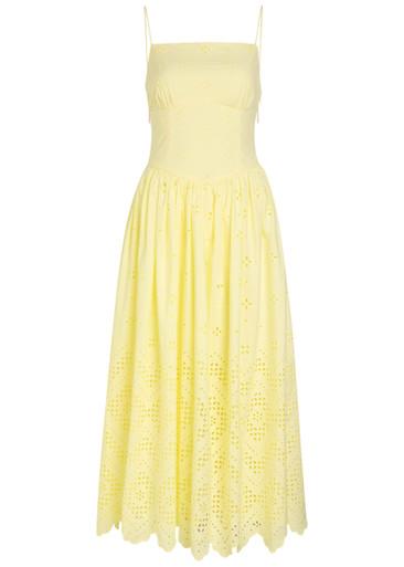 Broderie anglaise cotton midi dress by SELF-PORTRAIT