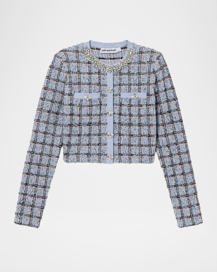 Check Knit Cardigan by SELF-PORTRAIT