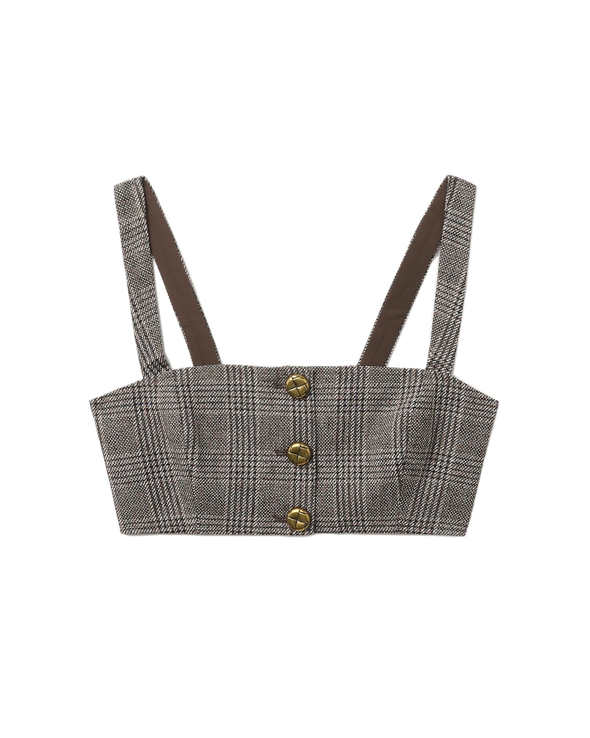 Check crop top by SELF-PORTRAIT