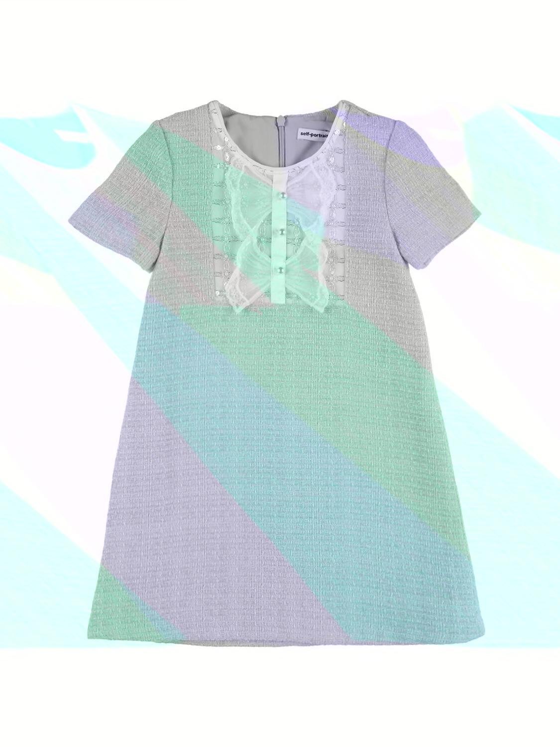 Cotton Knit Shirt Dress W/ Sequins by SELF-PORTRAIT