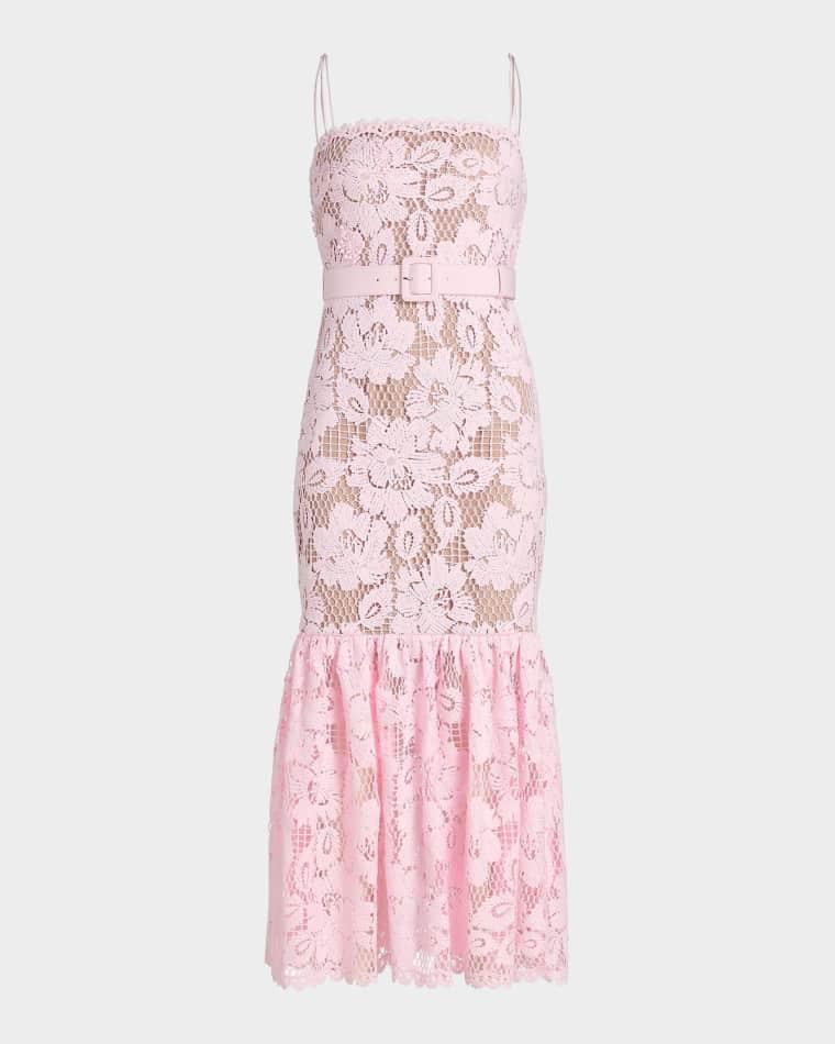 Crochet Lace Midi Dress by SELF-PORTRAIT