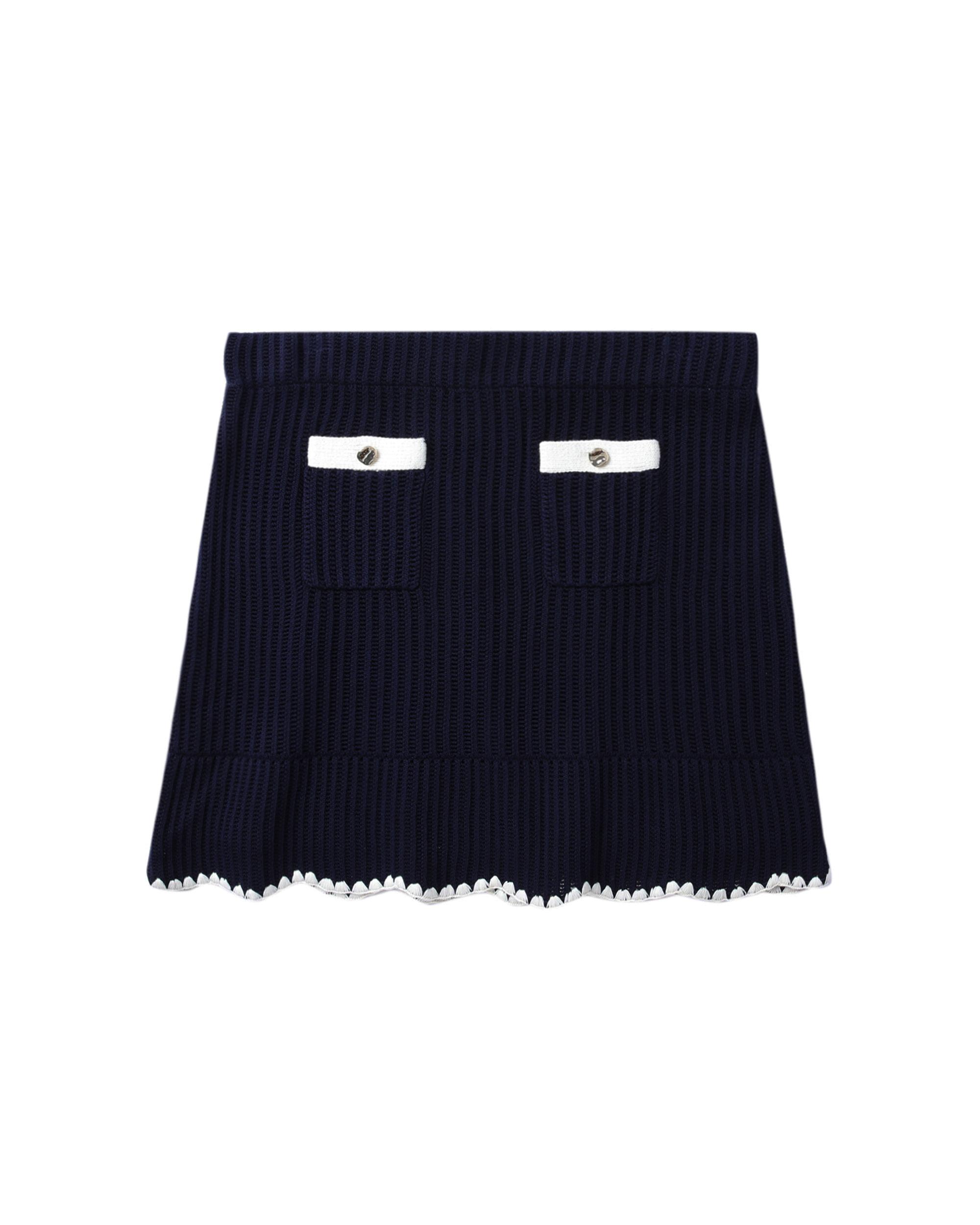 Crochet contrast trim mini skirt by SELF-PORTRAIT