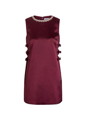 Crystal-embellished cut-out satin mini dress by SELF-PORTRAIT