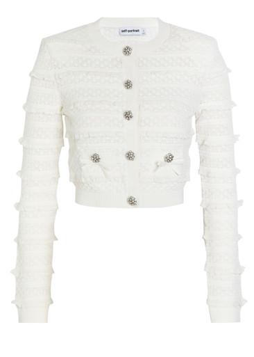 Crystal-embellished knit cardigan by SELF-PORTRAIT