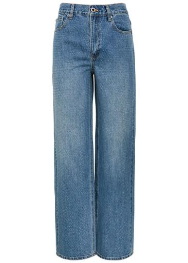Crystal-embellished straight-leg jeans by SELF-PORTRAIT