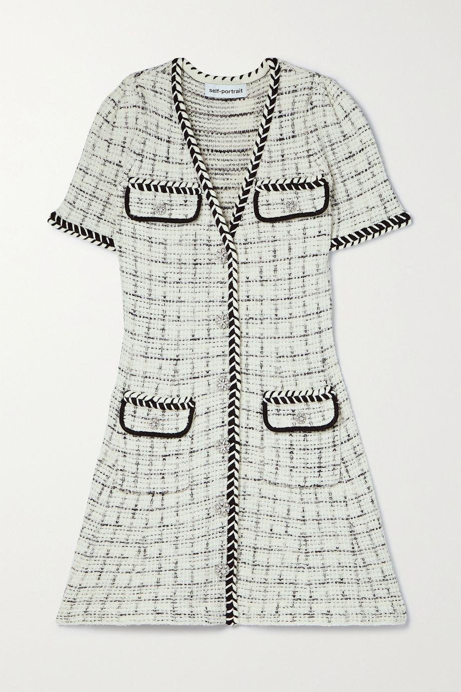 Embellished cotton-blend mini dress by SELF-PORTRAIT