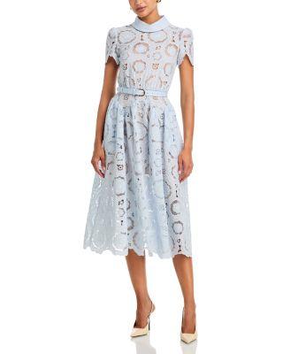 Floral Lace Midi Dress by SELF-PORTRAIT