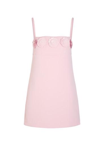 Floral-embellished crepe mini dress by SELF-PORTRAIT