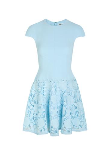 Floral-lace crepe mini dress by SELF-PORTRAIT