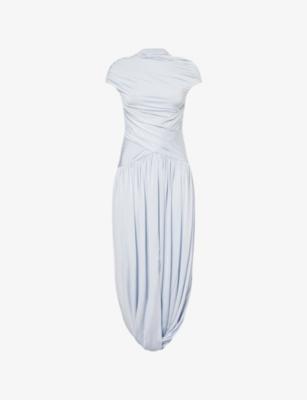 Gathered Jersey Midi Dress by SELF-PORTRAIT