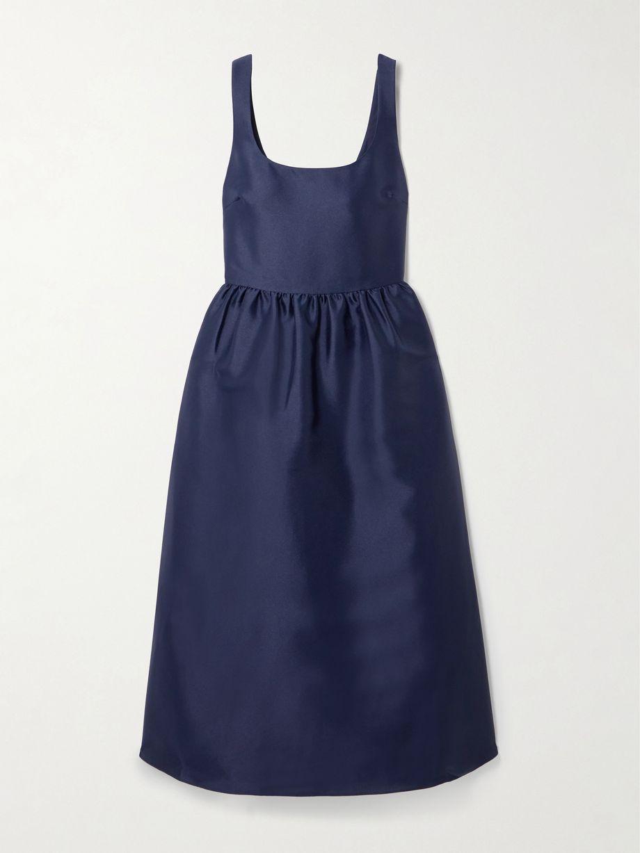 Gathered satin midi dress by SELF-PORTRAIT
