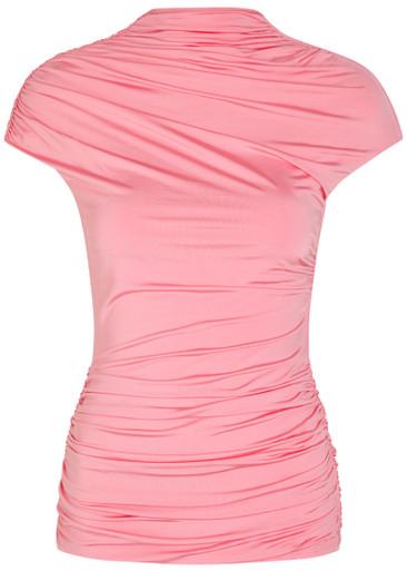 Gathered stretch-jersey top by SELF-PORTRAIT