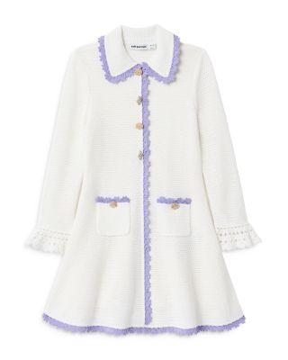 Girls' Contrast Trim Pointelle Knit Dress - Little Kid by SELF-PORTRAIT