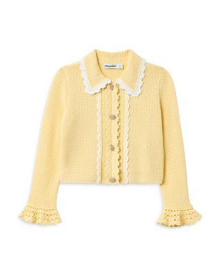 Girls' Pointelle Frill Cardigan - Little Kid by SELF-PORTRAIT