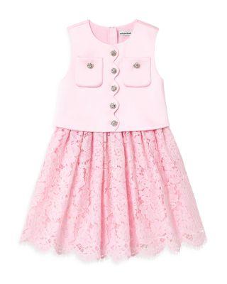 Girls' Satin Lace Dress - Little Kid by SELF-PORTRAIT Girls' Satin Lace Dress - Little Kid by SELF-PORTRAIT