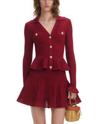 Pointelle Knit Mini Dress by SELF-PORTRAIT