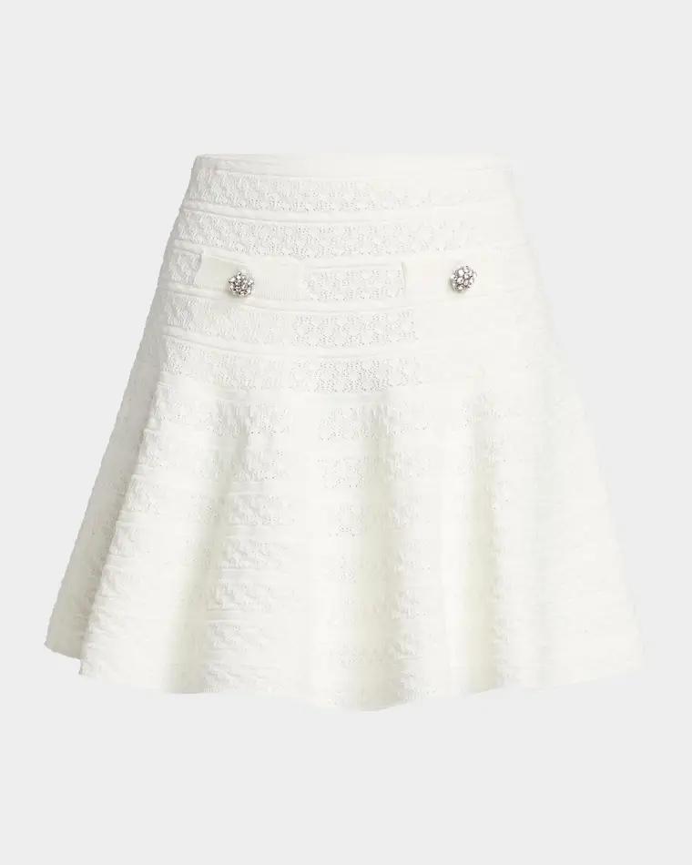 Pointelle Knit Mini Skirt by SELF-PORTRAIT