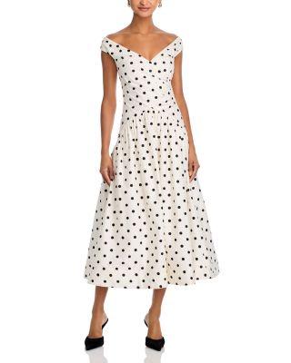 Polka Dot Cotton Midi Dress by SELF-PORTRAIT