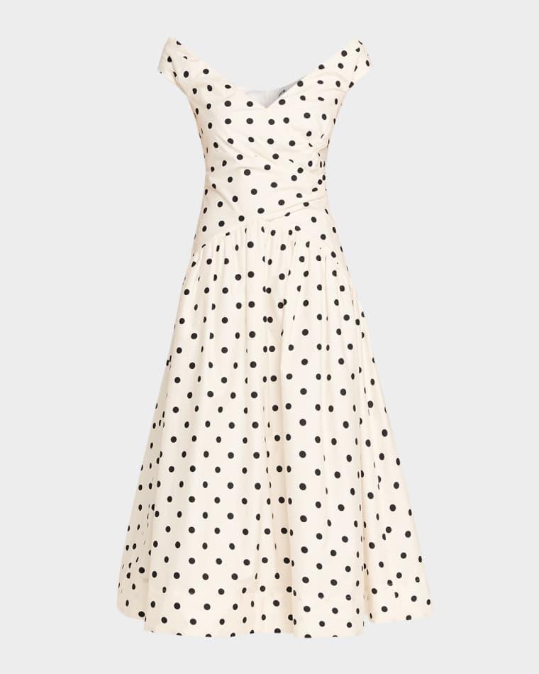Polka-Dot Cotton Midi Dress by SELF-PORTRAIT