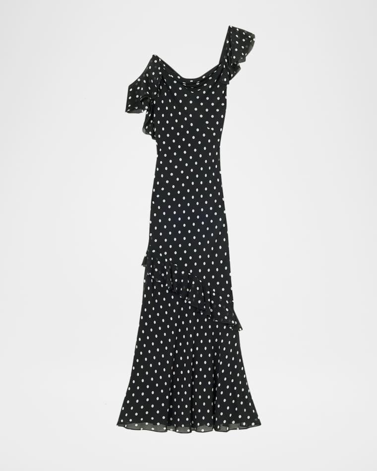 Polka Dot Georgette Maxi Dress by SELF-PORTRAIT