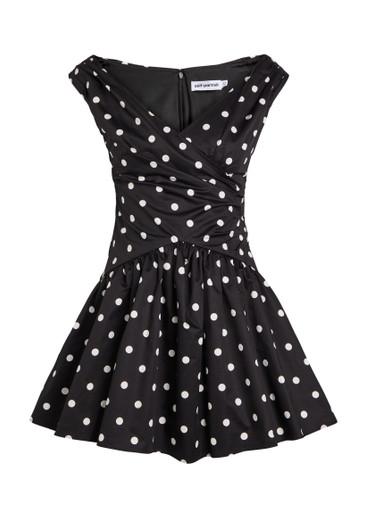 Polka dot cotton-poplin mini dress by SELF-PORTRAIT