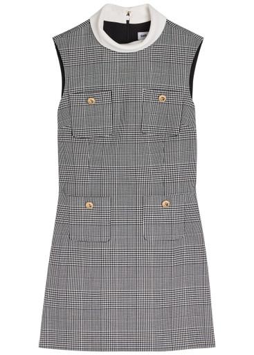 Prince Of Wales checked woven mini dress by SELF-PORTRAIT