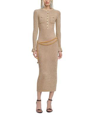 Ribbed Knit Midi Dress by SELF-PORTRAIT