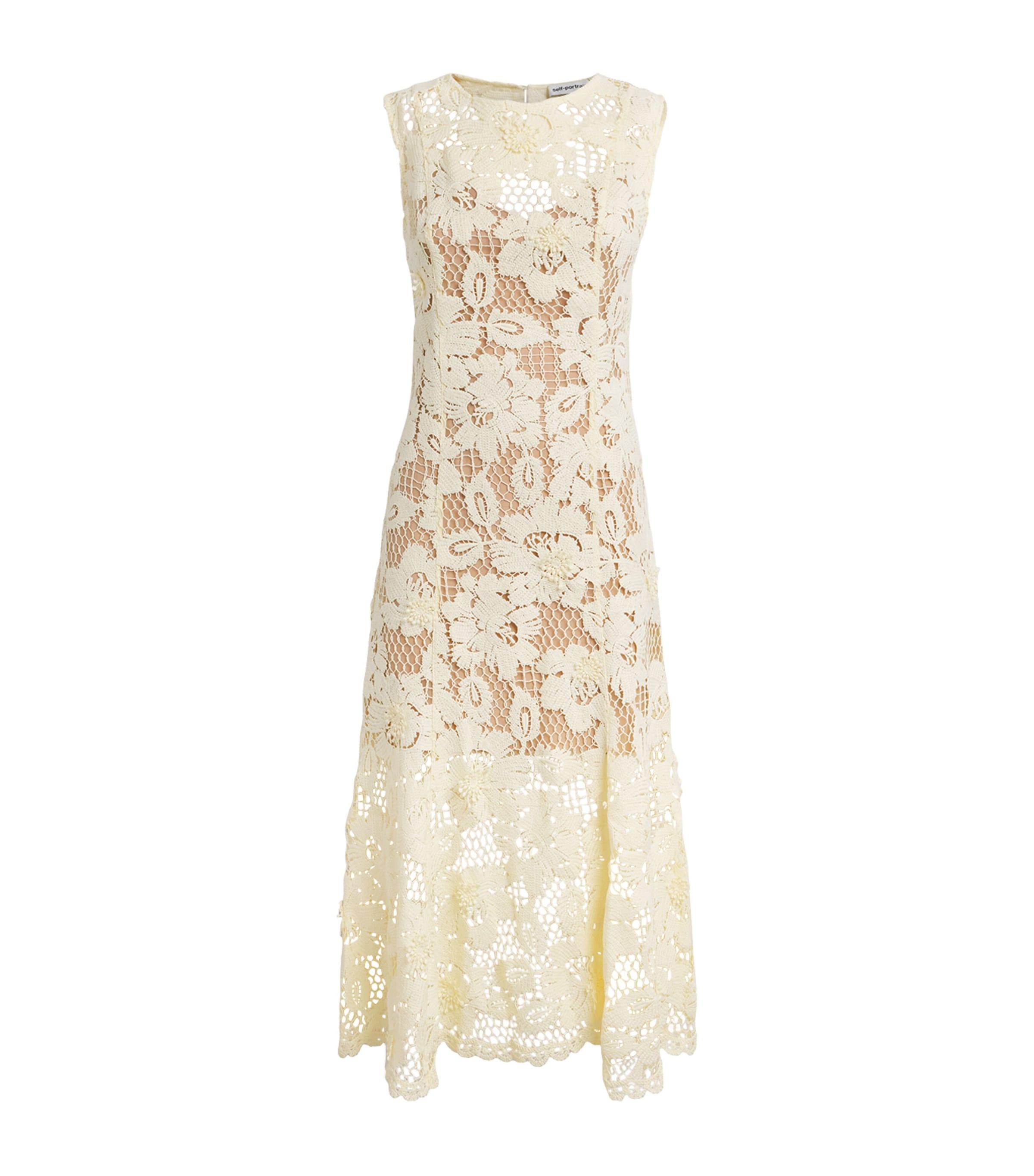 Self-Portrait Crochet Lace Midi Dress by SELF-PORTRAIT