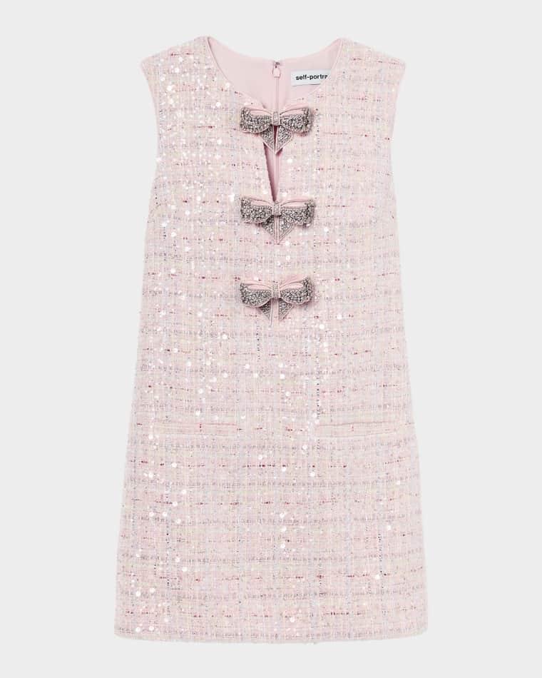 Sequined Boucle Mini Dress by SELF-PORTRAIT