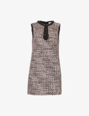 Sequinned round-neck woven-blend mini dress by SELF-PORTRAIT
