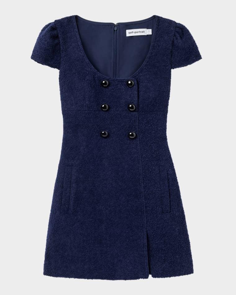 Textured Boucle Mini Dress by SELF-PORTRAIT