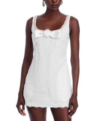 White Tulle Lace Mini Dress by SELF-PORTRAIT