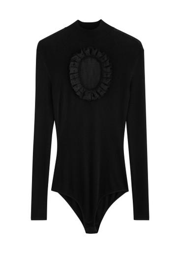 X Christopher Kane cut-out fine-knit bodysuit by SELF-PORTRAIT