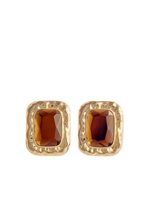 amber-stone hammered earrings by SELF-PORTRAIT