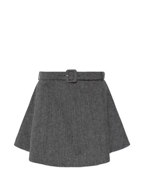belted A-line mini skirt by SELF-PORTRAIT