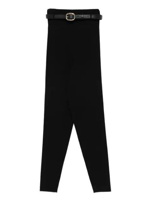 belted knit trousers by SELF-PORTRAIT