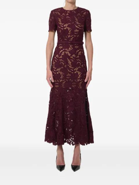 belted midi dress by SELF-PORTRAIT