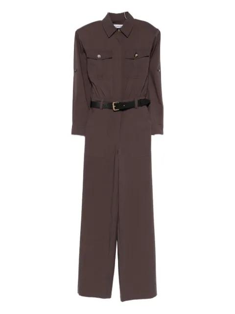 belted pocket jumpsuit by SELF-PORTRAIT