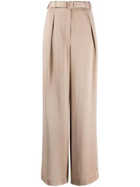 belted wide-leg trousers by SELF-PORTRAIT