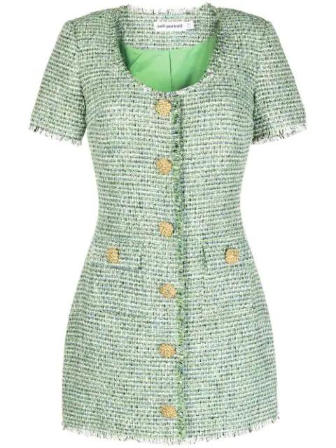 bouclé mini dress by SELF-PORTRAIT